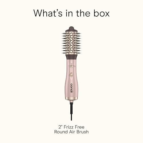 Infiniti PRO CONAIR 2" Frizz Free Round Air Brush, Hot Brush with Titanium Ceramic Technology, Ionic Control, and Detangling Bristles for Gentle Drying and Added Shine, Rose Gold thumbnail 7