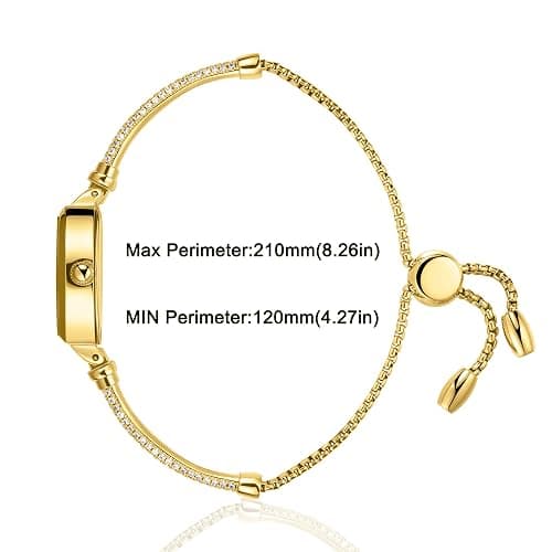 Petite Bracelet Watch for Women, Gifts for Girlfriend Diamond Dress Analog Watch Waterproof thumbnail 3