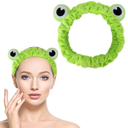 Jowmoy Green Frog Eye Elastic Headband - Versatile for Spa, Skincare, Makeup, Face Wash, Fun Gift for Women (1 Pack) thumbnail 9