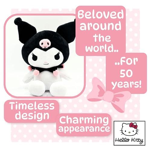 Official Hello Kitty Plush - 15CM Sitting Kuromi, Perfect for Collectors and Hello Kitty Fans, Sanrio Gifts, Plushie, Kuromi thumbnail 4