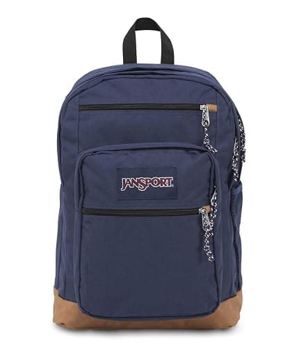 JanSport Cool Backpack, with 15-inch Laptop Sleeve - Large Computer Bag Rucksack with 2 Compartments, Ergonomic Straps, Navy - Image 1