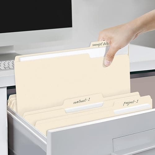 SUNEE File Folders, 18 Pack Manilla Folders 8.5 x 11, 1/3 Cut Tab for Easy Labeling and Organization, Durable Standard Paper for Home, Office, School Filing thumbnail 6