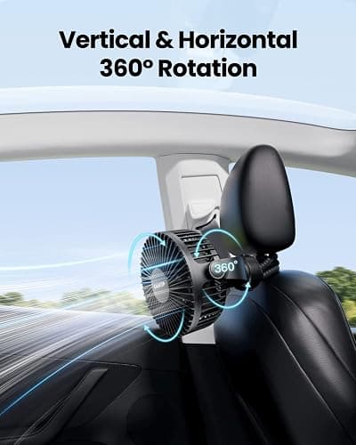 Gaiatop Mini Portable Stroller Fan, Battery Operated Small Clip on, Detachable 3 Speed Rechargeable, 360° Rotate Flexible Tripod Better Cooling for Car Seat Crib Treadmill Travel Black thumbnail 7