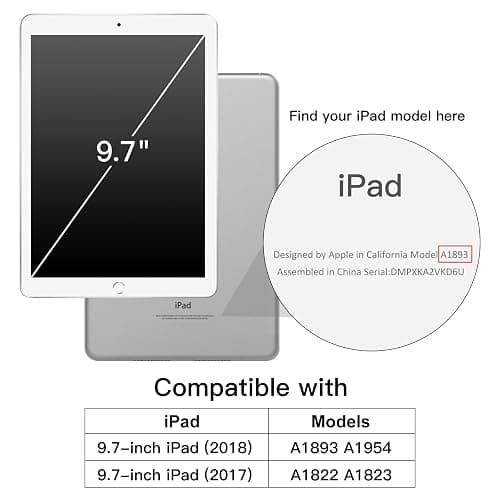 JETech Case for iPad 9.7-Inch (6th/5th Generation, 2018/2017), Soft TPU Transparent Slim Shockproof Tablet Cover (Clear) thumbnail 2