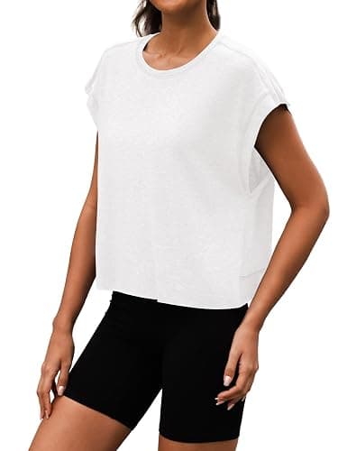 3rd hill Women Open Back Workout Shirts Short Sleeve Tops Casual Yoga Y2k Athletic Gym Running Crop Tees thumbnail 2