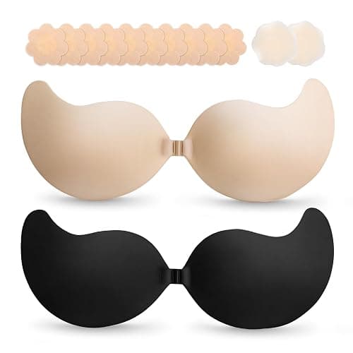 Cmojsk Strapless Sticky Push-Up Bra for Women,Adhesive Invisible Backless Nipple Covers - Image 1