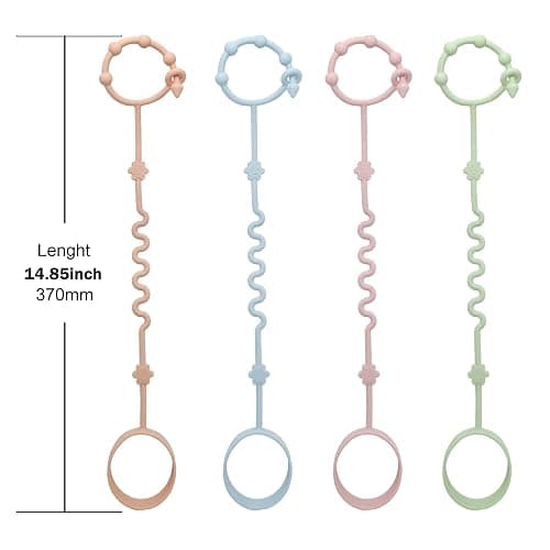 RTMOK (4Pcs) Sippy Cup Strap Keep Bottles and Sippy Cups Off The Floor, Sippy Cup Holder Strap Suitable for High Chairs, Strollers and Water Bottles- Dishwasher Safe thumbnail 3
