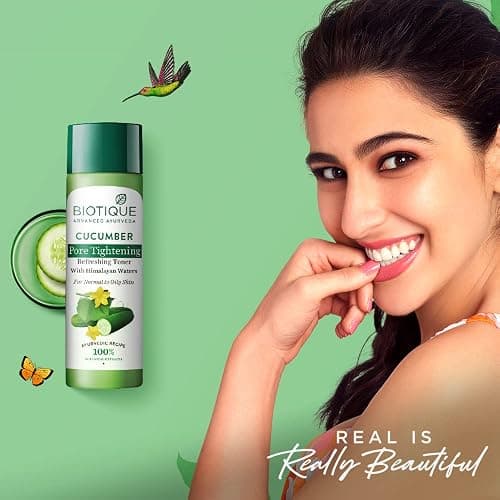 Biotique Bio Cucumber Pore Tightening Toner with Himalayan Waters for Normal to Oily Skin -120 ML/ 4.06Fl.Oz. I Help from Harmful Effects of Sun I Berberis aristata, Cucumis sativus thumbnail 2