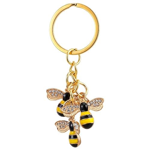 Xthrotsenk Bee Keychain Women Keychain Charms Honey Bee Keyrings Accessory Queen Cute Bee Gifts Key Chain Decor for Wallet Purse Handbags Backpack Accessories - Image 1