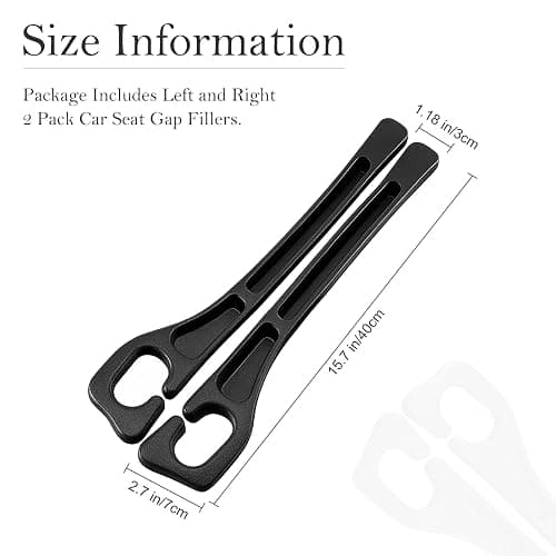 CGYISOL Car Seat Gap Filler 2-Pack, Universal Car Seat Gap Filler Organizer, Seat Gap Plug – Fills Gap Between Seat & Console (Black) thumbnail 3
