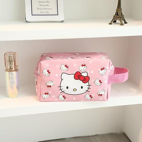 Toiletry Bag & Spa Headband, Cute PU Leather Ttravel Makeup Bag, Soft Makeup Headband for Washing Face, Gifts for Women Girls - A thumbnail 6