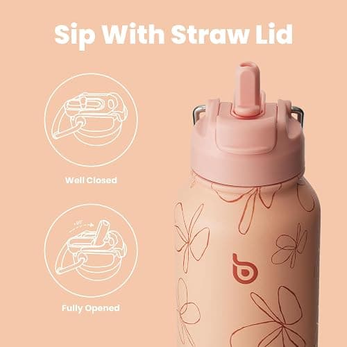 BOTTLE BOTTLE 32oz Insulated Water Bottle Stainless Steel Sport Water Bottle with Straw Dual-use Lid Design for Gym with Pill Box thumbnail 3