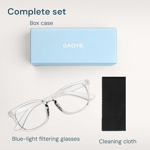 Gaoye Blue Light Glasses for Computer & Gaming - Clear | Blue Light Blocking, Anti UV Ray Lenses, Scratch-Resistant, Comfort Fit thumbnail 7