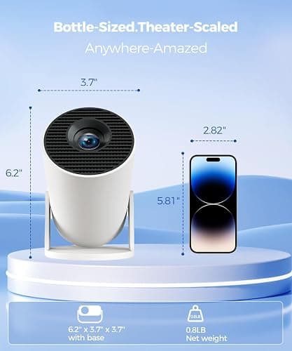Magcubic HY300PRO Mini Projector with WiFi and Bluetooth, 4K Support 200ANSl Smart Portable Projector, AutoKeystone, 180° Rotation, Home Video Proyector for Home, Bedroom, Outdoor Android 14 thumbnail 8