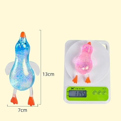 Glitter Cute Duck Squishy Sugar Stress Ball,Soft Duck Stress Relief Sugar Ball Squishy Ultra Squishy and Moldable Slow Rise Relaxing Sensory Fidget Stress for Anxiety Relief (Blue) thumbnail 3