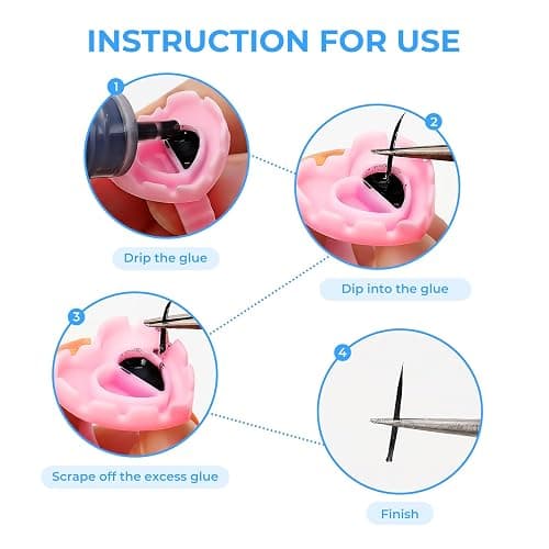 MIUXIA 300Pcs Glue Rings Lash Glue Rings for eyelash extention Supplies Lash Tech Holder Lovely Pink Heart Shape thumbnail 4