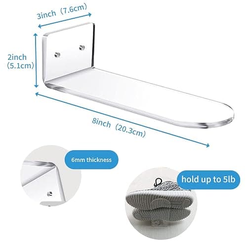 Guntsous 6 PCS Acrylic Floating Shoe Rack Wall Mount Display Shoe Rack Transparent Storage Rack for Home Use Sneaker Display Rack with Screws and Anchors thumbnail 3