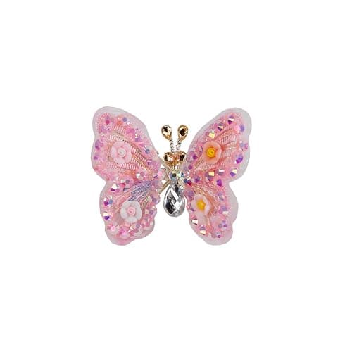 Cartanfill-Embroidery Butterfly Hair Clips Set 6pc Multi Color Stylish Accessories for Girls (C) thumbnail 3