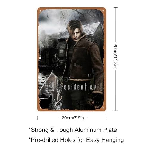 C597 Vintage Signs Leon S. Kennedy Biohazard Residence Evil 4 Premium Poster Metal Signs Poster Wall Decor Design for Cafes Bar Pub Beer Club Wall Home Decor 8x12inch_1 thumbnail 3