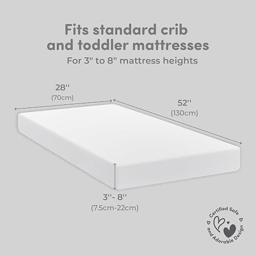 Cotton Crib Sheets 2 Pack – Sweety Fox Mini Fitted Sheets for Baby Boys and Girls, Soft Jersey Knit for Crib or Toddler Bed, White thumbnail 2