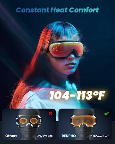 RENPHO Eyeris 1 Eye Massager with Heat, Birthday Gifts Eye Mask for Mom Dad Women Men Her Him, Smart Sleep Mask with Voice for Relax, Reduce Strain thumbnail 3