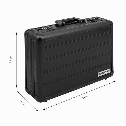 anndora Aktenkoffer Alu schwarz Attaché Koffer DIN A4 | Mit Zahlenschloss, Abschließbar, abwaschbar thumbnail 9