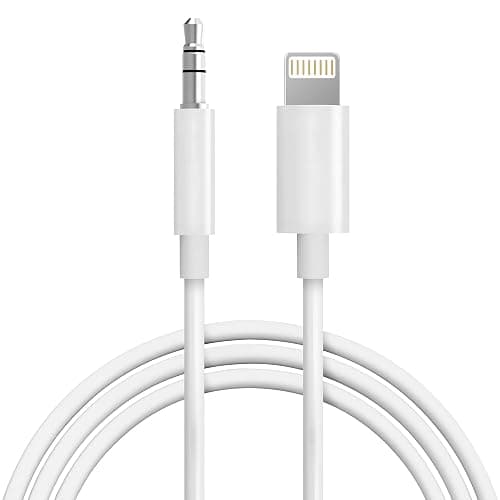 Aux Cord for iPhone,[Apple MFi Certified] Lightning to 3.5 mm AUX Cable for Car Stereo, Speaker, Headphone, Auxiliary Audio Cable Compatible with iPhone 14 13 12 11 XS XR X 8 7 3.3FT White - Image 1