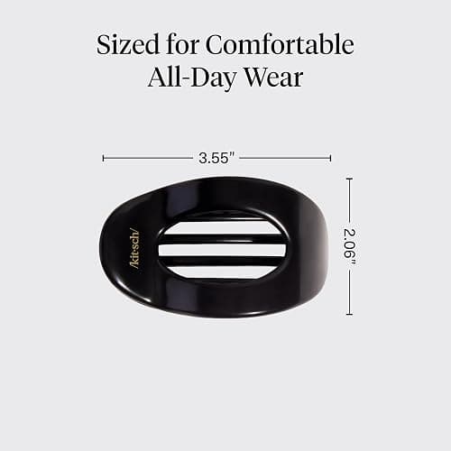 Kitsch Medium Flat Claw Clip for Women - Black, 1pc | Durable & Strong Hold Flat Hair Clips For Styling, Half Updo | Non-Slip for Secure, Comfortable Wear, For All Hair Types thumbnail 5