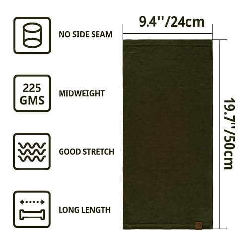 ACUSHLA 100% Merino Wool Neck Gaiter for Men & Women Ski Face Mask Winter Scarf Neck Warmer All Weather, Midweight Maple Leaf thumbnail 4