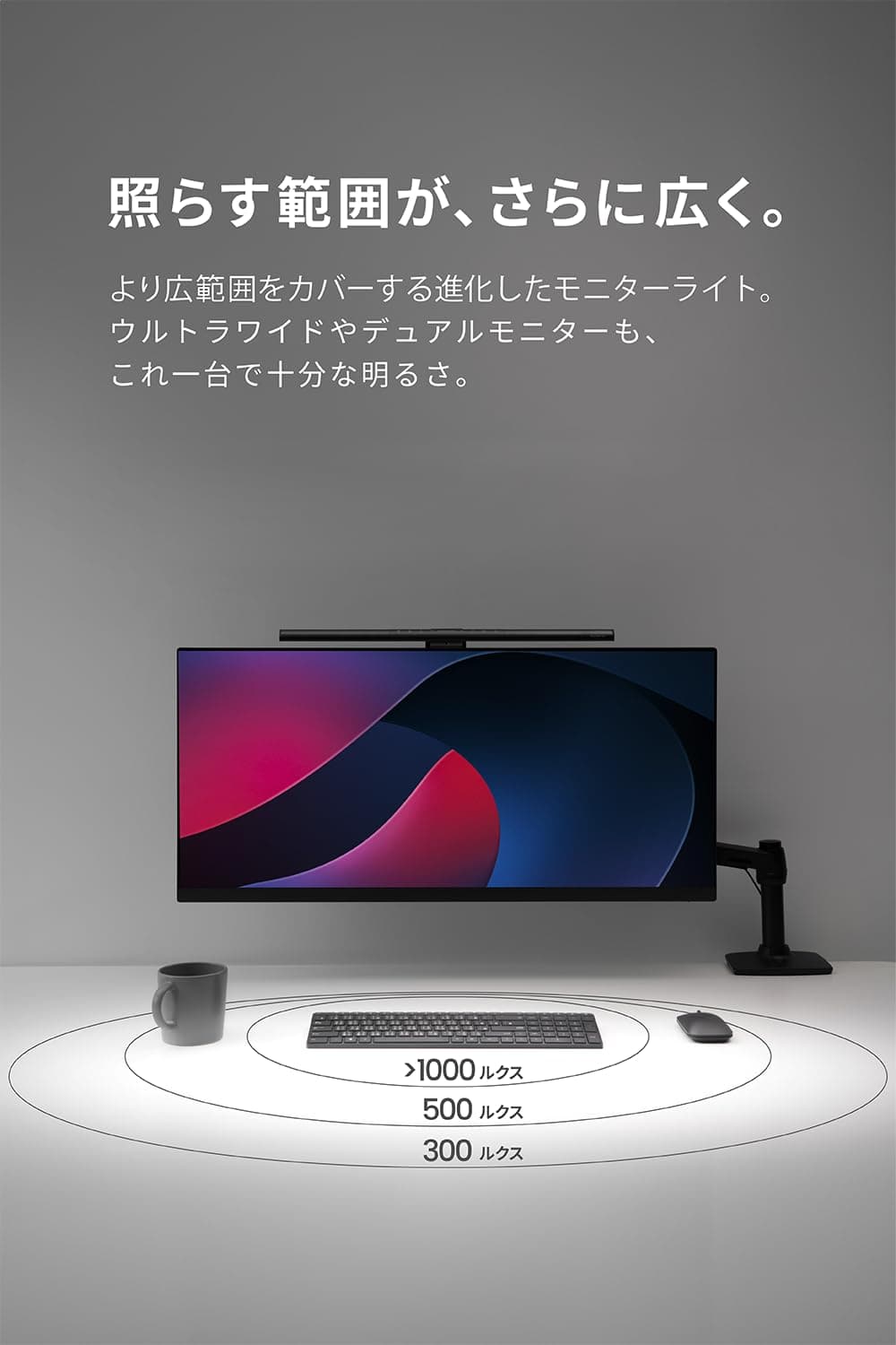 BenQ ScreenBar Pro Monitor Light/Brightness & Color Temperature Adjustment/Space Saving/Curved Monitor Compatible/Wide Area Lighting/Eye-Friendly/Glare Reduction/Space Saving/PC Work/USB Type-C/Home thumbnail 6