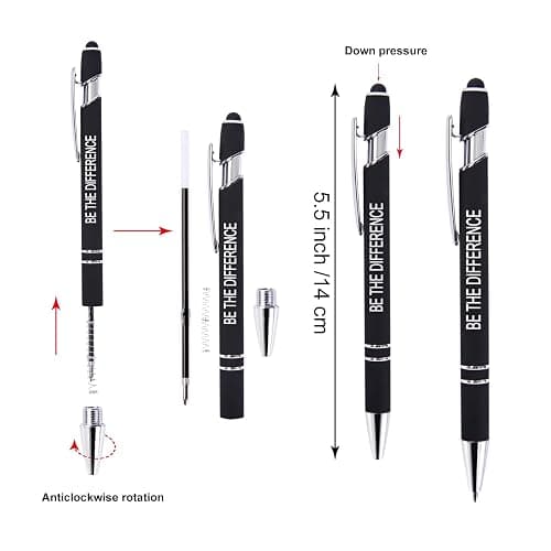 Actsun Funny Pens - 12 Pack Fine Point Smooth Writing Pens with Inspirational Tips, Black Ink, Touch Stylus Screens, Motivational Gift for Office & Desk Accessories thumbnail 2