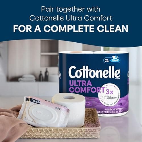 Cottonelle Fragrance Free Flushable Wet Wipes, Adult Wet Wipes, 8 Flip-Top Packs, 42 Wipes Per Pack thumbnail 7