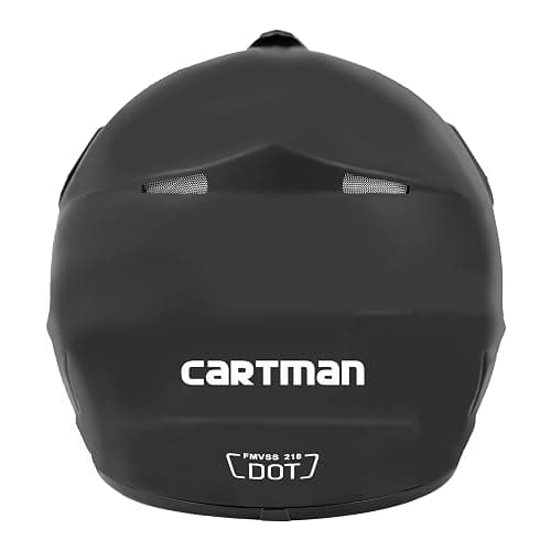 CARTMAN Matte Black Adult Full Helmet Small, DOT Approved ATV Dirt Bike | Matte black full-face. Adult/Teen. DOT ABS, vented, weatherproof, adjustable. Goggles/gloves. Street, dirt, snow. thumbnail 4