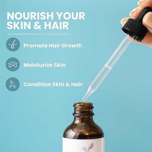 Eva Naturals Organic Castor Oil – 100% Pure, Cold-Pressed & Unrefined – Organic Oil for Hair, Eyelashes & Eyebrows – Helps Condition, Nourish, Strengthen & Revive Appearance – Hair & Lash Care, 2 oz thumbnail 3