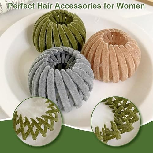 Bird Nest Magic Hair Clip - Expandable Hair Bun Maker Hair Accessories for Women Ponytail Holder Hair Bun Clip for Thin Thick Fine Curly Hair, Plastic Hair Barrettes Hair Scrunchies thumbnail 3