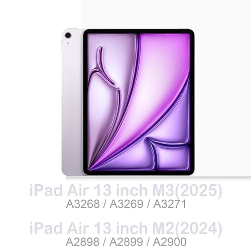 Feams for iPad Air 13 Inch Case M3 2025/M2 2024, Slim iPad Pro 12.9 Inch 6th/5th/4th Generation 2022/2021/2020 Case Clear Back Cover with Auto Sleep & Pencil Holder, Pink thumbnail 2