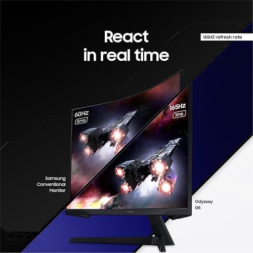 SAMSUNG 32" Odyssey G55C Series QHD 1000R Curved Gaming Monitor, 1ms(MPRT), HDR10, 165Hz, AMD Radeon FreeSync, Eye Care, Glare Free, Sharp Resolution LS32CG550ENXZA thumbnail 4