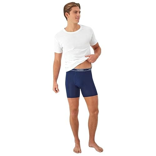 Hanes Men's Value Performance Stretch Boxer Brief Underwear, Moisture-Wicking, 6-Pack thumbnail 5