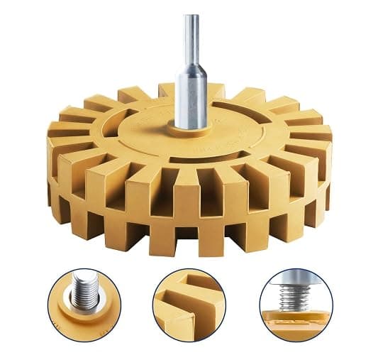 CowboyBOB Decal Remover Eraser Wheel Rubber Wheel for Drill Removes Car Stripes Vinyl Tapes and Graphics Rubber Eraser Wheel Tool Kit for Cars, RV, Motorcycles Sticker Remover Tool 1 Pack thumbnail 7