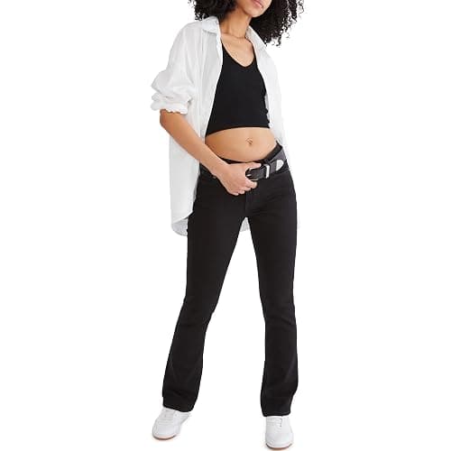 Aeropostale Women's Aero Mid Rise Bootcut Jean - 0 - Black thumbnail 4