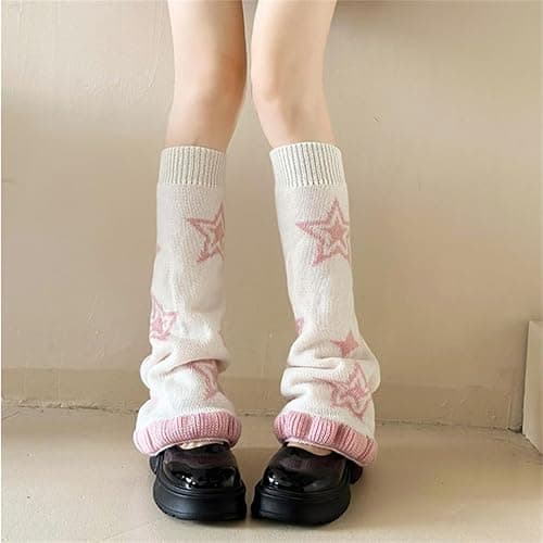Twfsgirl Goth Y2k Leg Warmers for Women Rave Hippie Alt Emo Knit Grunge Winter thumbnail 5