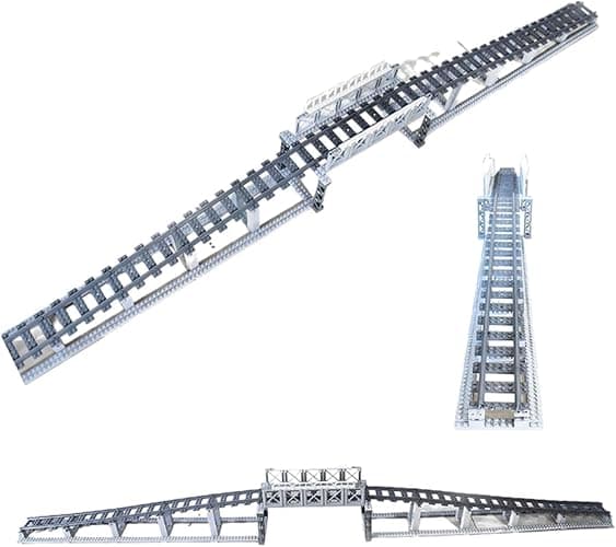 CALMDR 202 Pcs City Train Tracks Building Block Set Compatible with Lego, Industrial Theme, Straight Tracks, 6 Years - 12 - Image 1