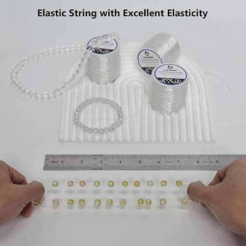 0.8 mm Stretchy Bracelet String, 3 Rolls Durable Elastic String, Clear Bead Cord for Bracelets, Necklaces, Beading, and Jewelry Making (300 m) thumbnail 3