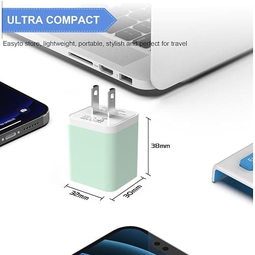 6Pack USB Wall Charger, iGENJUN 2.4A Dual USB Port Cube Power Plug Adapter Fast Phone Charger Block Charging Box Brick for iPhone 15/15 Pro/15 Pro Max/14, Samsung Galaxy, Pixel, LG, Android-Multicolor thumbnail 7
