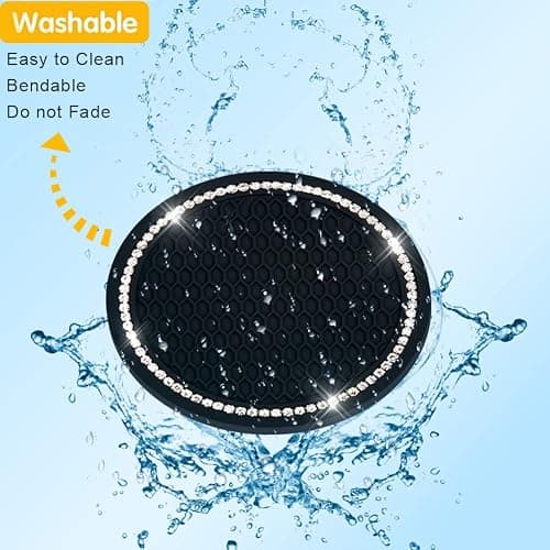 2PCS Nightmare Before Christmas Jack Skellington Car Cup Holders Coasters,Black Silicone Anti-Slip Car Coasters,2.75 Inch thumbnail 5