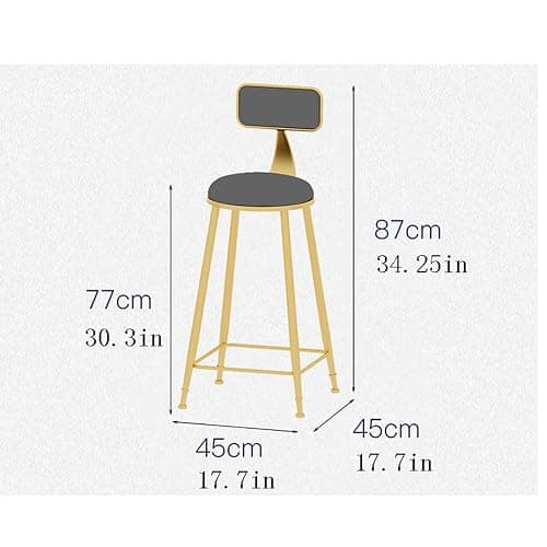 YOUQUEEN Office Chair Bar Stool Bar Chair with Flannel Metal Frame and Back High Bar Chair Suitable for Living Room, Dining Room, Kitchen Home Office Desk Chairs(Pink) thumbnail 3