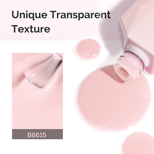 MelodySusie Jeweliver Gel Nail Polish, 0.5Fl.oz Pink Gel Polish Cream Color Soak Off UV LED Light Cure Gift for Women Manicure Nail Art DIY at Home B6615 thumbnail 4