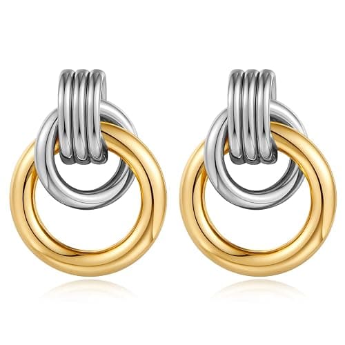 Gold Geometric Drop Dangle Earrings for Women Long Link Dangle Earrings Jewelry - Image 1