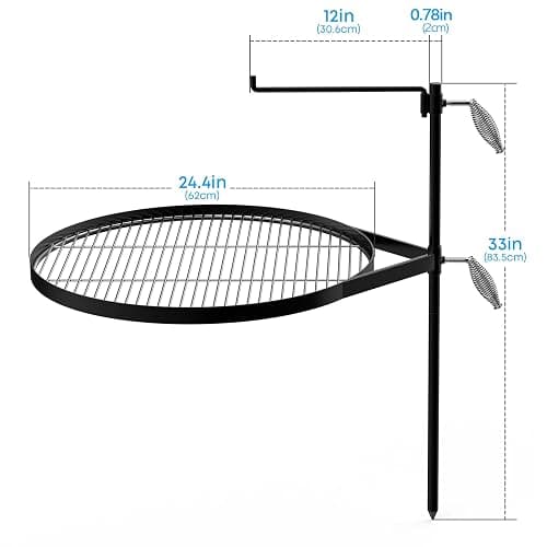 Stanbroil Fire Pit Grill Grate, Swivel Campfire Grill Cooking Grate | Adjustable Height, 360° Swivel Grill Grate, Hanging Bar for Pots & Kettles, Stainless Steel, Campfire Cooking Essential thumbnail 2