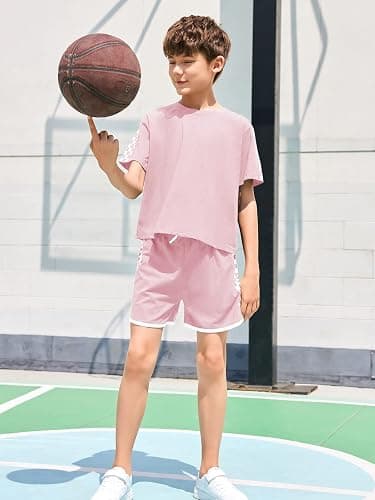 Haloumoning Unisex Girls Boys 2 Piece Outfits Crop Tops and Shorts Set thumbnail 4